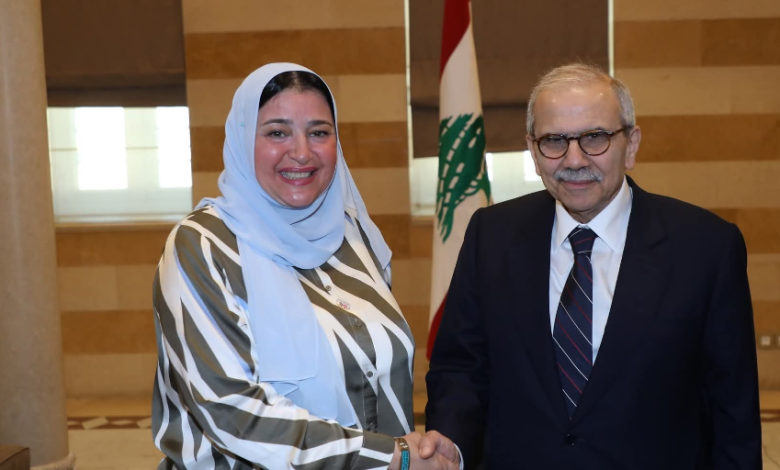 عبير عصام مع رئيس وزراء لبنان