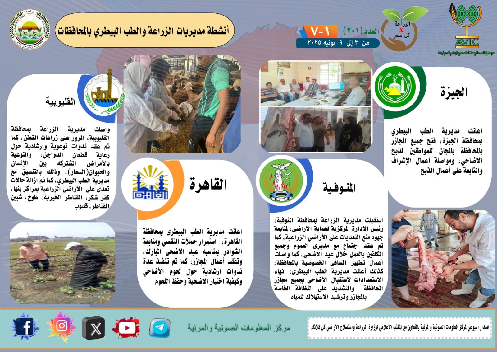 أنشطة مديريات الزراعة والطب البيطرى