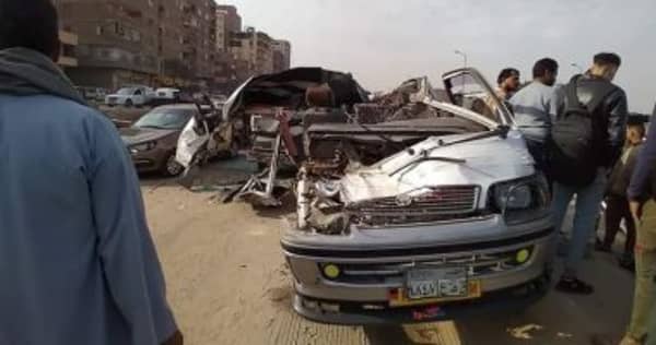 تعطل المرور بطريق القاهرة الإسكندرية الزراعى لاصطدام 7 سيارات أمام طوخ