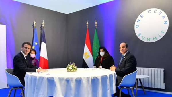 لقاء الرئيس السيسي مع الرئيس الفرنسي