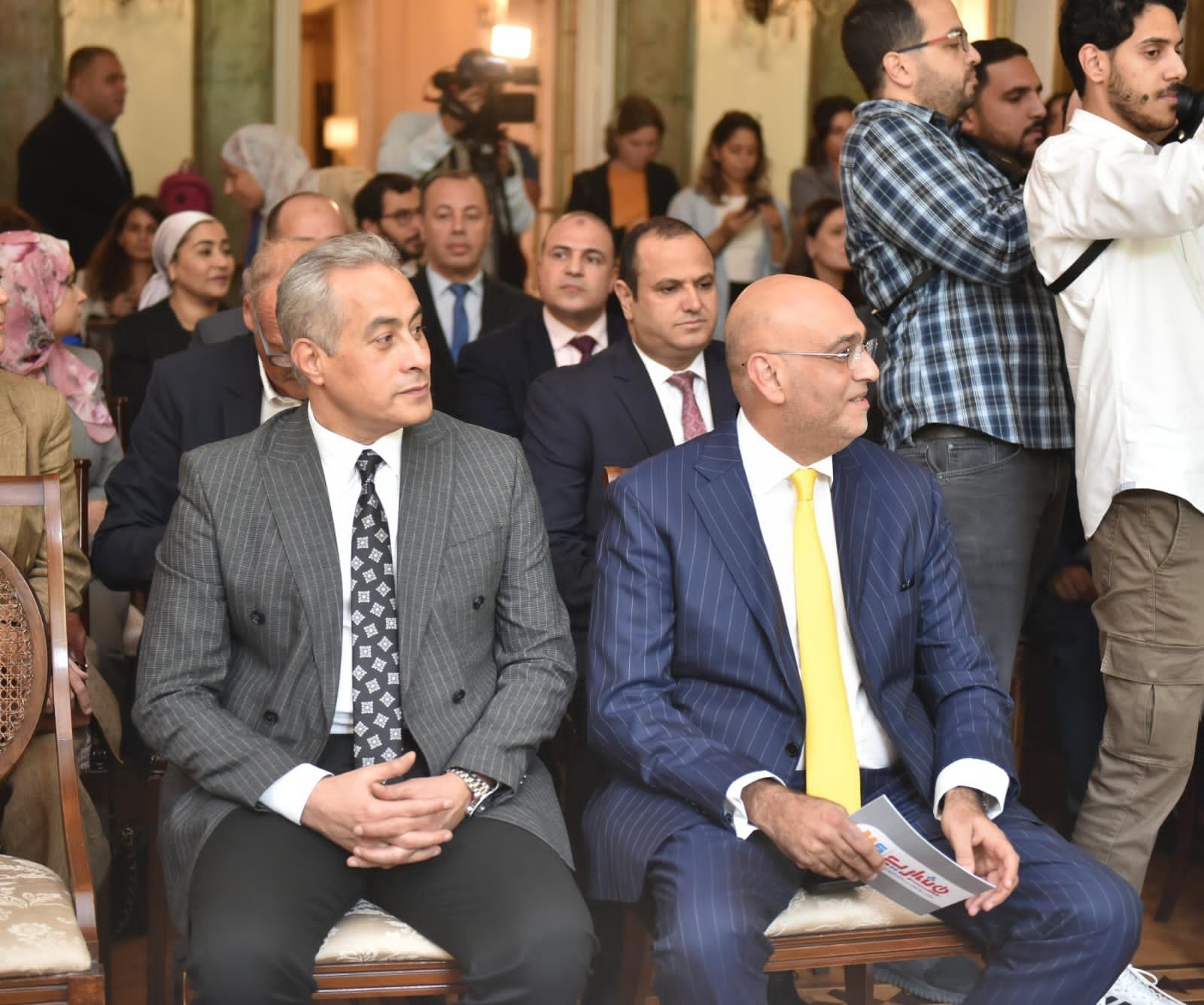 وزير العمل حسن شحاتة في حفل توقيع اتفاقات تعاون متعددة الأطراف بمقر السفارة الإيطالية بالقاهرة