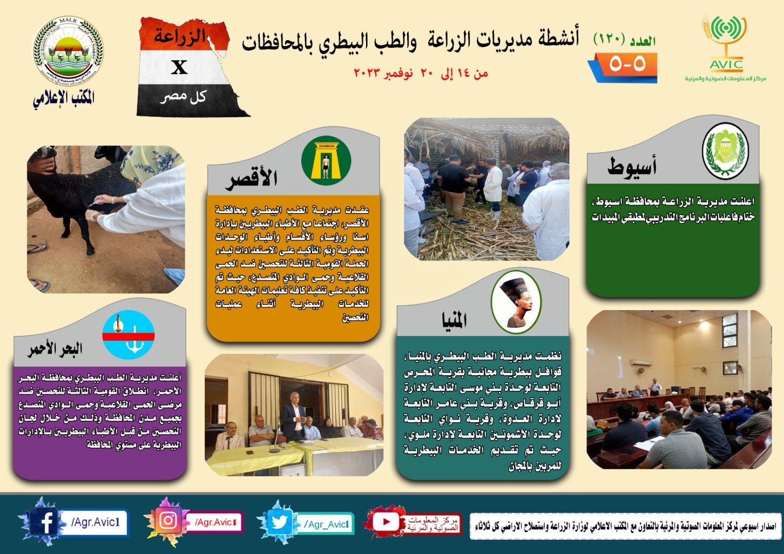 جهود مديريات الزراعة والطب البيطري بالمحافظات
