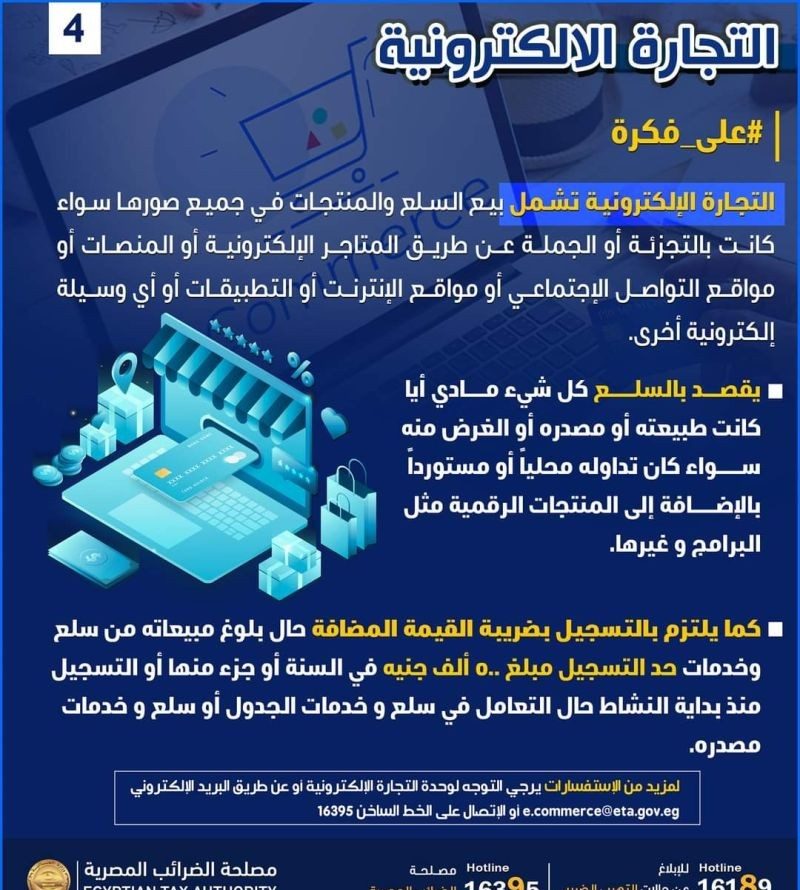 أنواع الأنشطة الإلكترونية التى يُستحق عليها الضريبة :