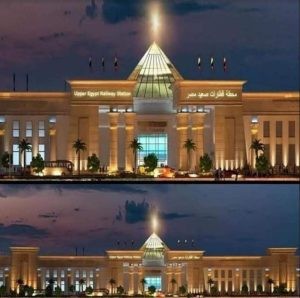 الهرم الزجاجي بمحطة قطارات الصعيد