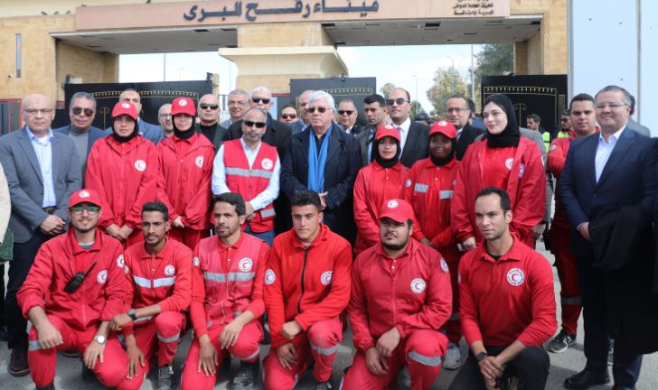زيارة رؤساء الجامعات ومديرى المستشفيات لمعبر رفح