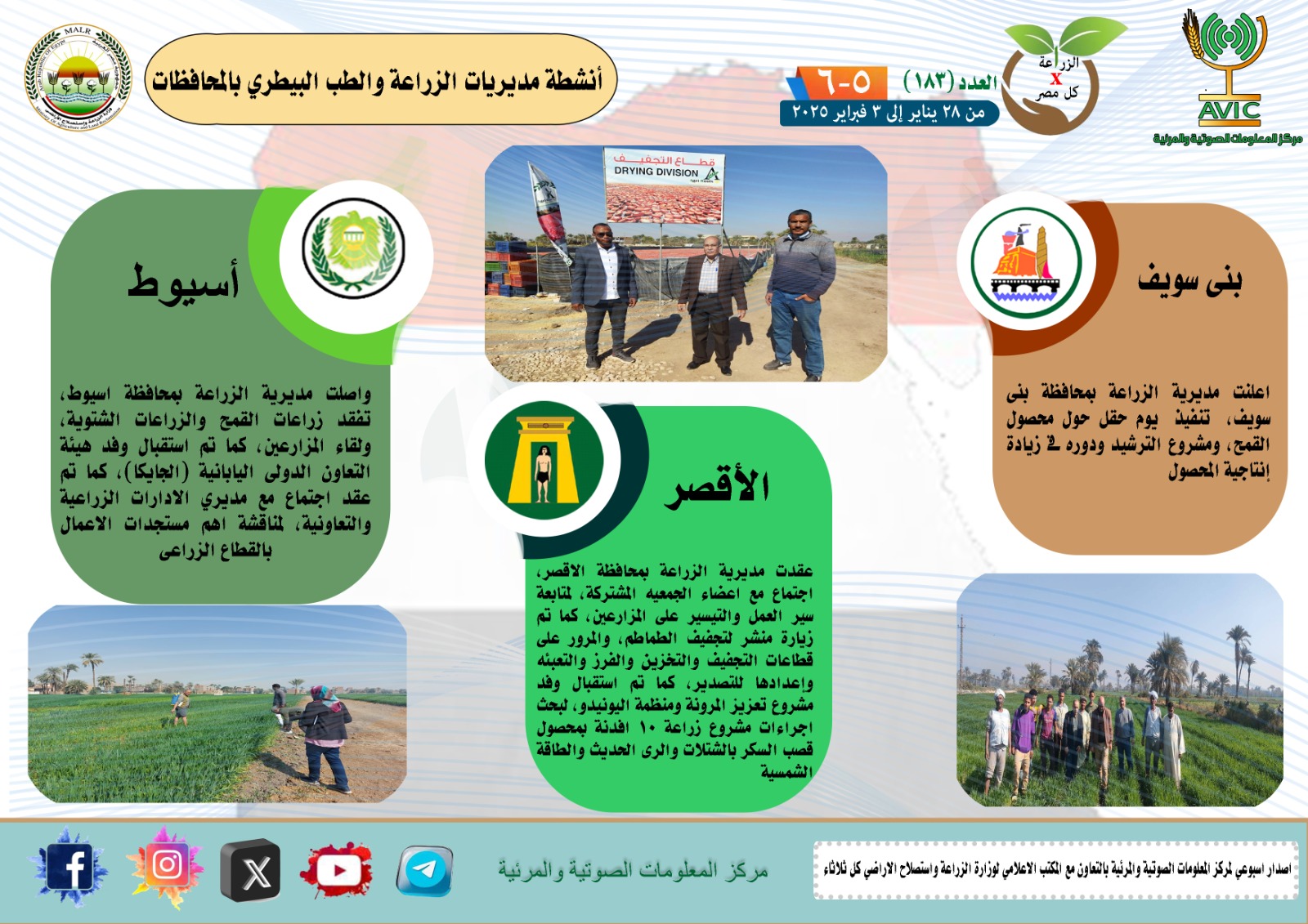 أنشطة مديرات الزراعة والطب البيطرى