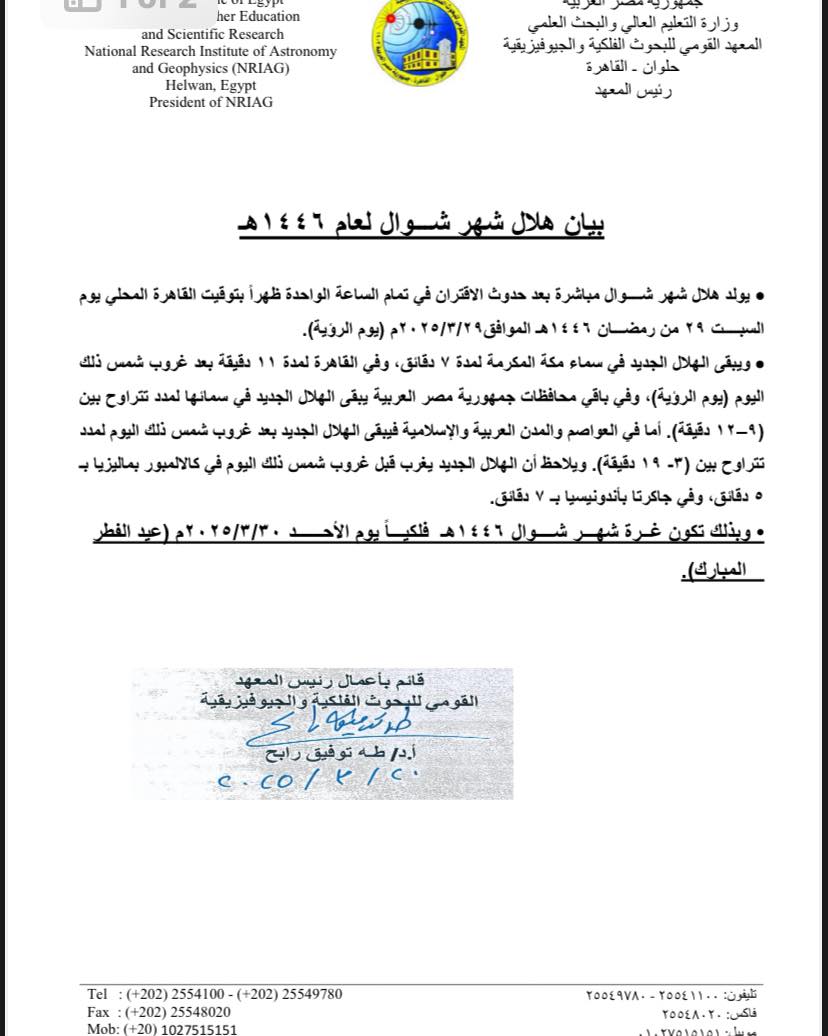 موعد صلاة عيد الفطر 2025
