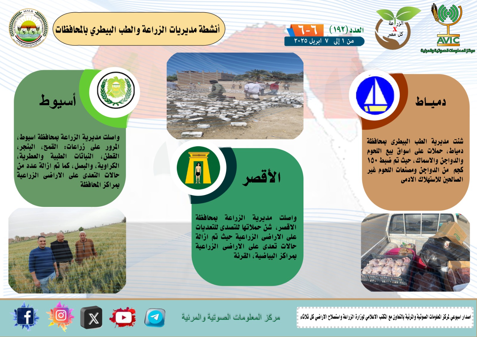 جهود مديريات الزراعة والطب البيطري 