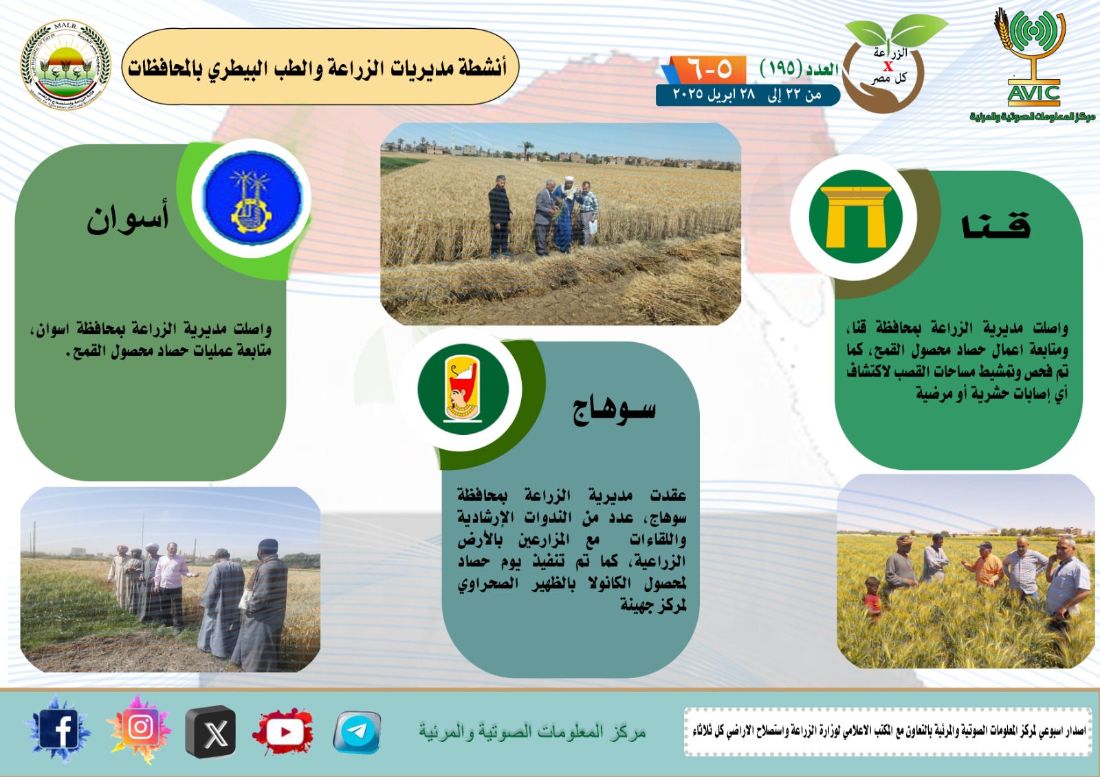 أنشطة مديريات الزراعة والطب البيطري 