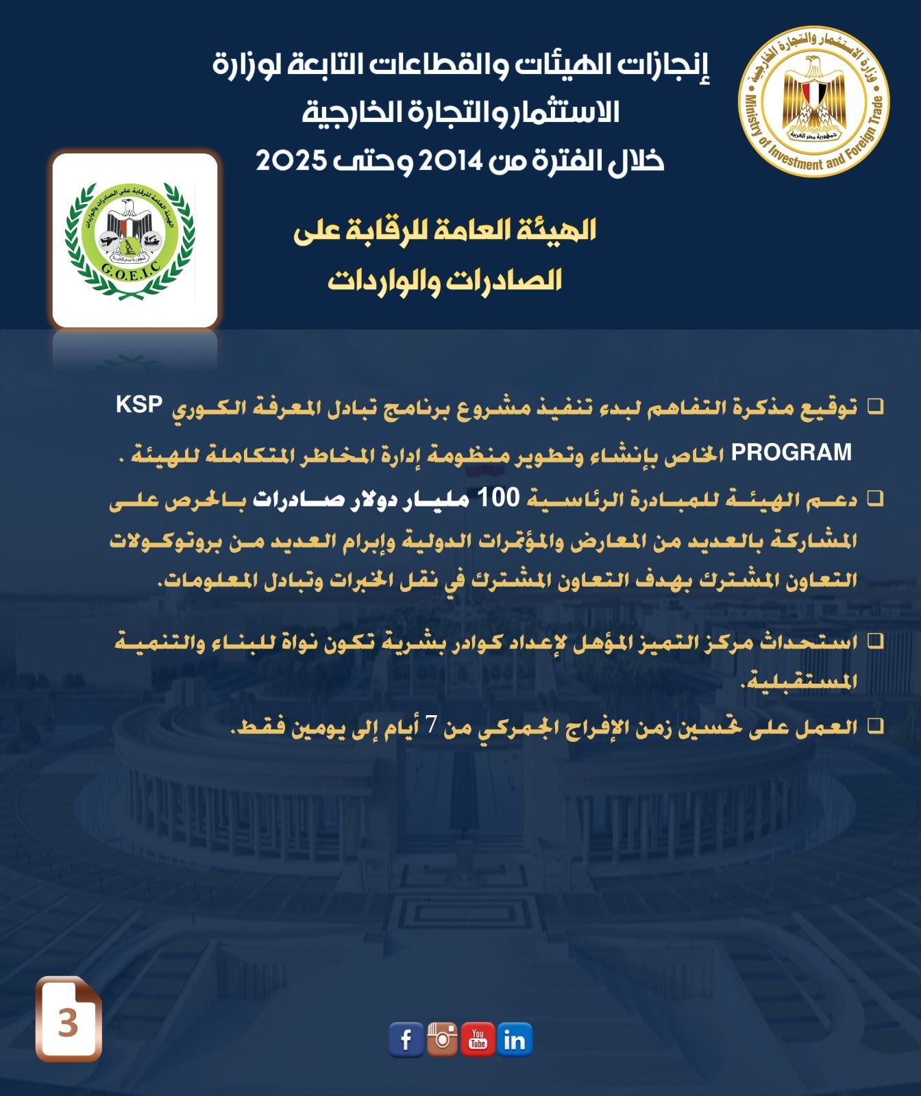 إنجازات وزارة الاستثمار