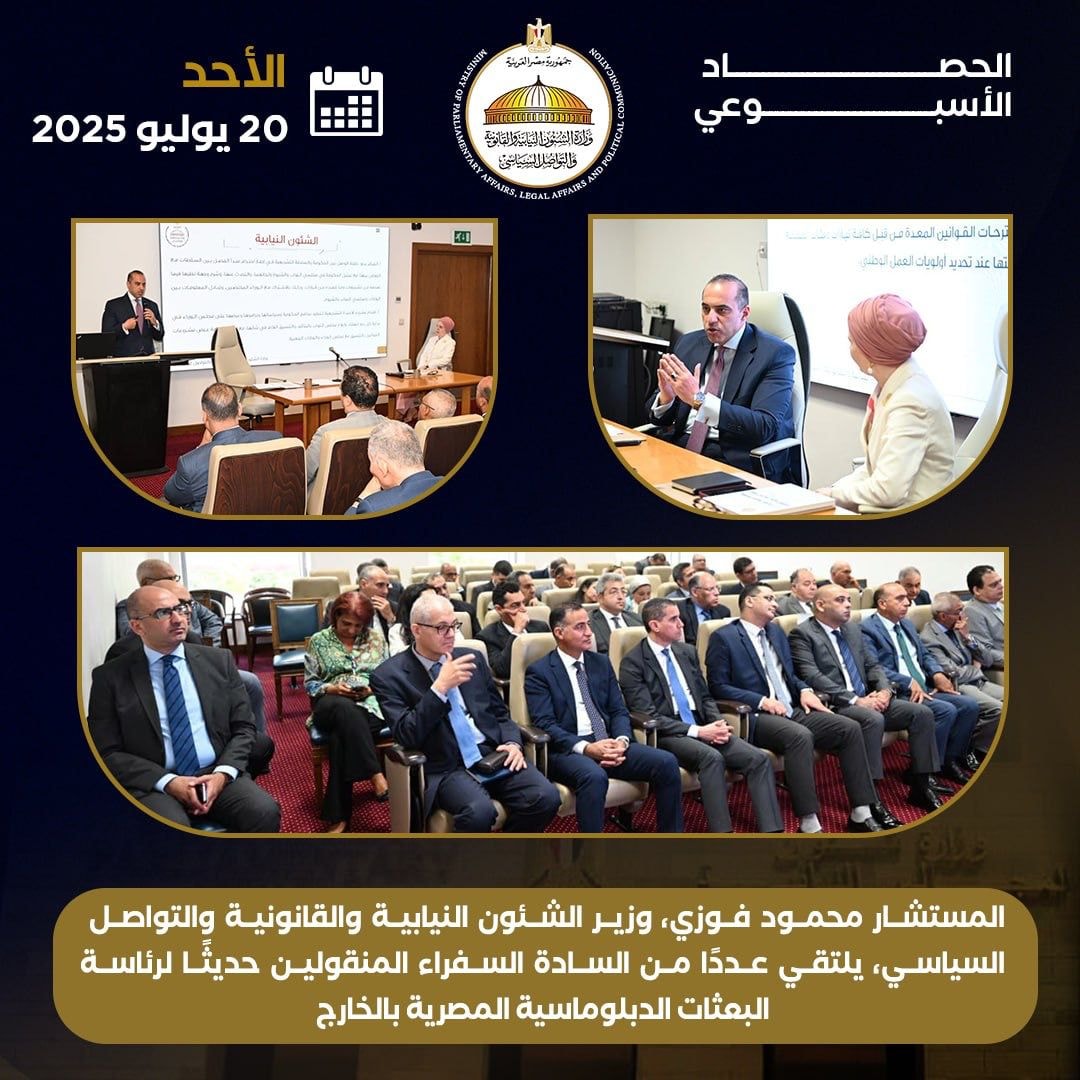 النشاط الأسبوعي لوزارة الشئون النيابية